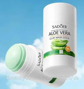 Глиняная маска-стик для лица SADOER Curacao Aloe Vera для глубокой очистки пор 40 г