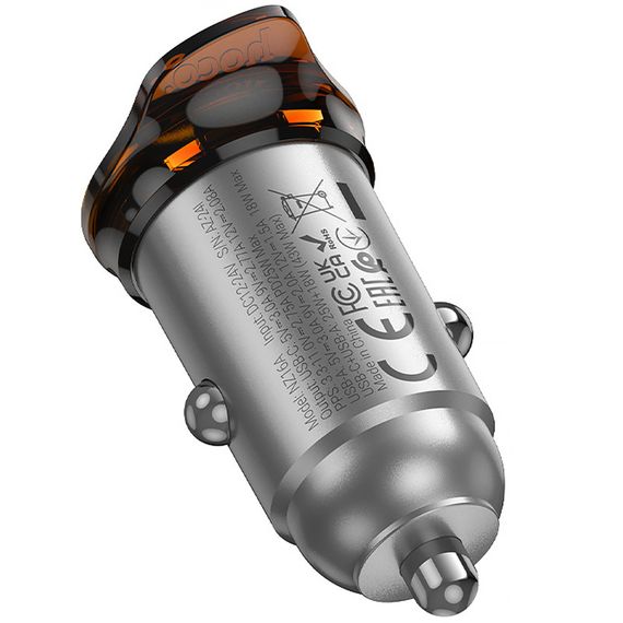 АЗУ Hoco NZ16A Rigorous 43W (1USB-A/1C) Metal grey | Зображення 2