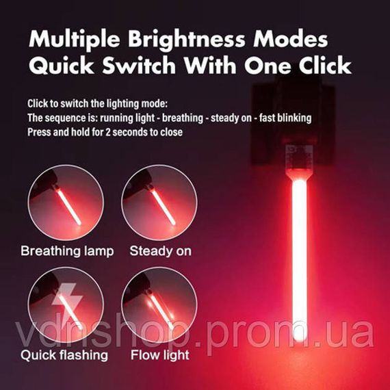 Фонарь для ночной езды, Задний самокатный фонарь аккумуляторный велофонарь, Мигалка велосипедная AG-82 | Зображення 5