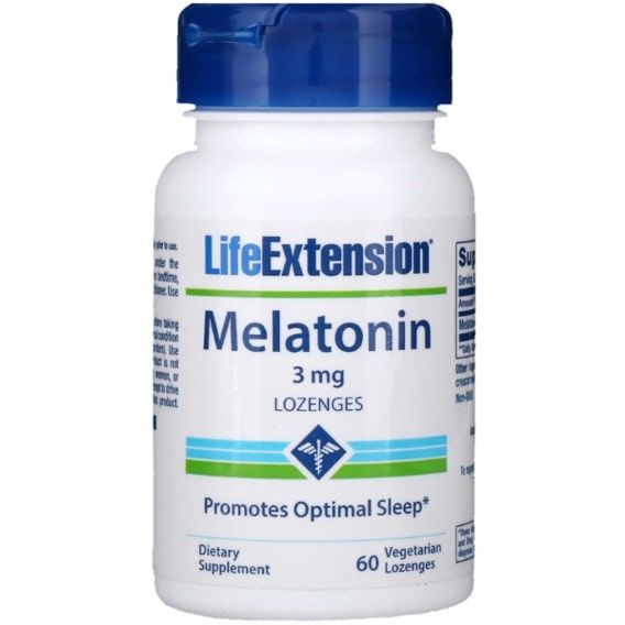Мелатонин для сна Life Extension Melatonin 3 mg 60 Veg Lozenges LEX-33206