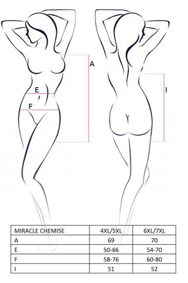 Сорочка с глубоким декольте Passion MIRACLE CHEMISE 4XL/5XL, black, трусики sexstyle | Зображення 1