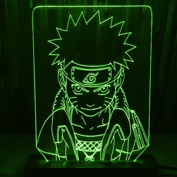 Акриловый светильник-ночник Наруто 2 зеленый tty-n000013