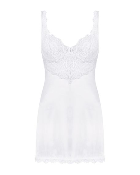 Сорочка Obsessive Amor Blanco underwire chemise & thong white S/M | Зображення 2