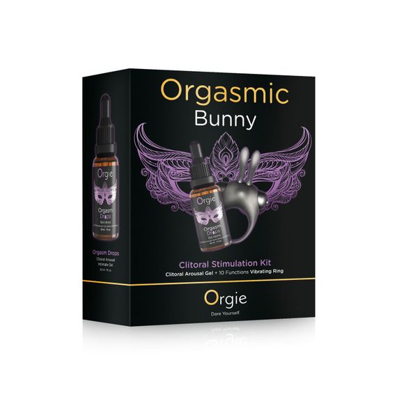 Набор Orgasmic Bunny: эрекционное виброкольцо и капли для клитора Orgie (Бразилия – Португалия) sexstyle | Зображення 1