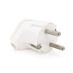 Вилка с заземлением угловая,16A 250V A105,White,Q24