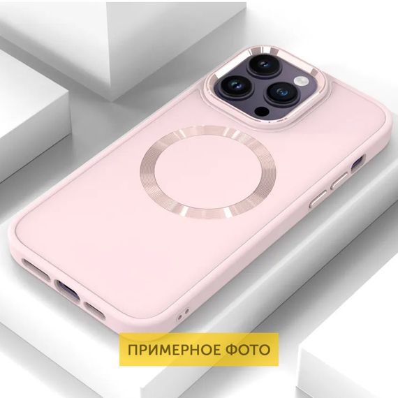 TPU чехол Bonbon Metal Style with MagSafe для Apple iPhone 14 (6.1") Розовый / Light pink | Зображення 1