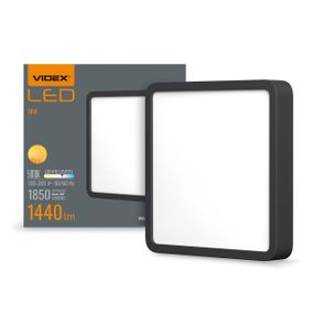 Світлодіодний світильник накладний квадрат VIDEX 18W 5000K Black