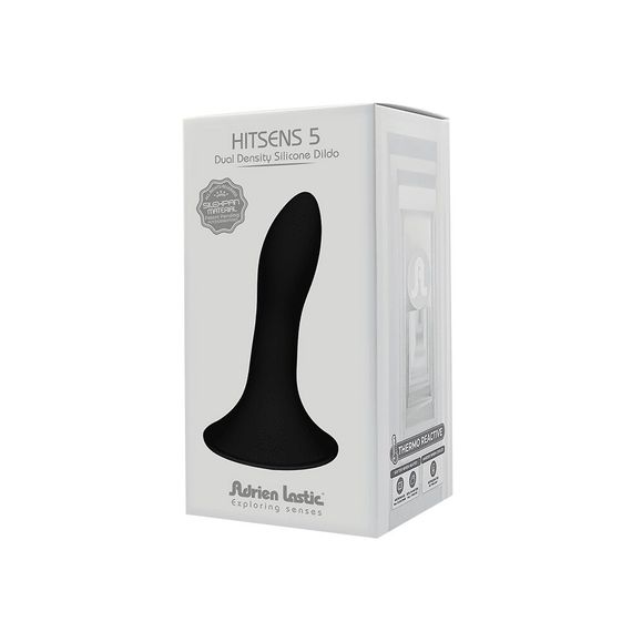 Дилдо з присоскою Adrien Lastic Hitsens 5 Black, відмінно для страпона, діаметр 2,4 см, довжина 13см | Зображення 5