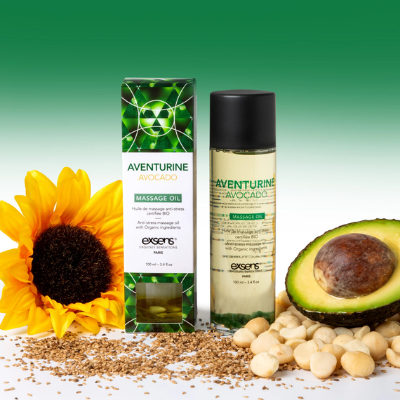 Масажна олія EXSENS Aventurine Avocado (антистрес з авантюрином) 100мл, натуральна | Зображення 4