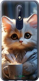 Чохол на Nokia 7.1 Білий кіт "5646u-1593-2448"