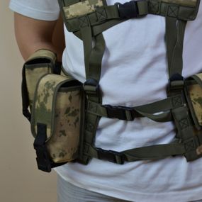 Подсумок на 2 магазина двойной из кордуры пиксель MOLLE тактический QI-11