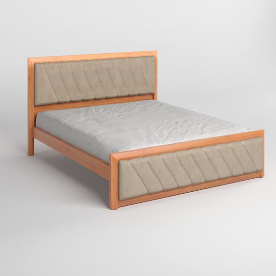 Полуторне дерев'яне ліжко Mebigrand Барселона Б6 Яблуня/Аляска 23 (Бежевий) 120х200 см (MBG-13457) | Зображення 1