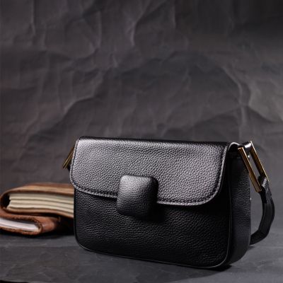 Сумка Vintage З жорстким каркасом з натуральної шкіри Чорна (22391) | Зображення 4