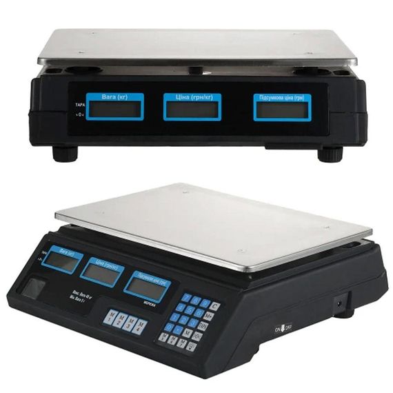 Ваги торгові електронні до 50 кг, MT-208B / Акумуляторні ваги з лічильником ціни / Настільні ваги для торгівлі