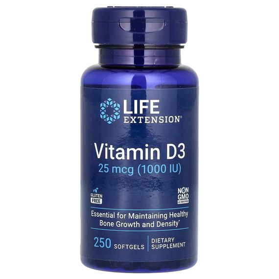 Витамин D3 Life Extension Vitamin D3 1000 IU 250 Softgels