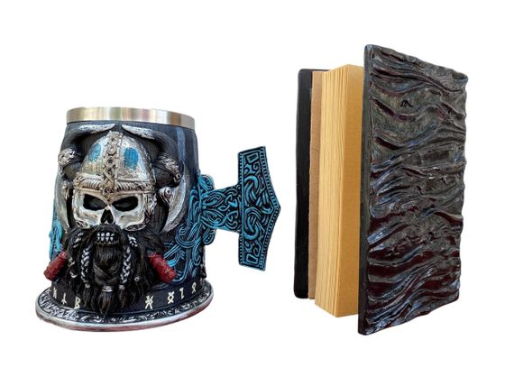Подарунковий набір Кухоль 3D Молот Тора Бородастий Вікінг і Блокнот 3D «Книга, що дивиться у відповідь» | Зображення 1