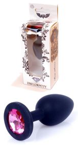 Силіконовий анальний затор Boss Series - Jewellery Black Silicon PLUG Medium Pink M, BS6400087 sexstyle