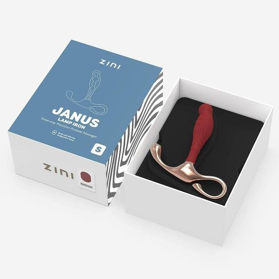 Масажер простати рельєфний, S, Zini Janus Lamp Iron бордовий, 10.4 х 2.2 см | Зображення 1