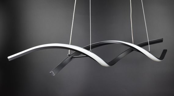 Люстра світлодіодна підвісна LED світильник для квартири на стелю лед 26969 Чорний 25-100х14х120 см. | Зображення 3