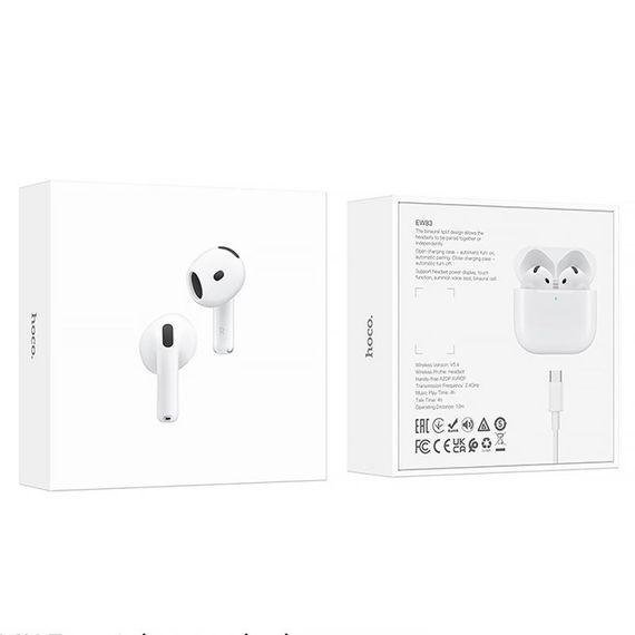 Беспроводные TWS наушники Hoco EW83 White | Зображення 4