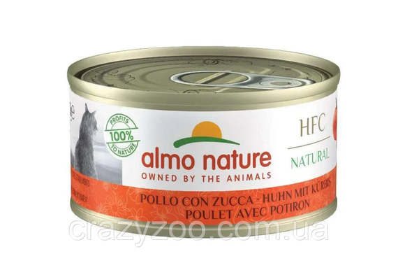 Влажный корм для котов Almo Nature HFC Chicken Pumpkin с курицей и тыквой 70 г 5034H