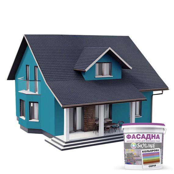Фарба Акрил-латексна Фасадна Skyline 3040-B10G Морська хвиля 3л | Зображення 2