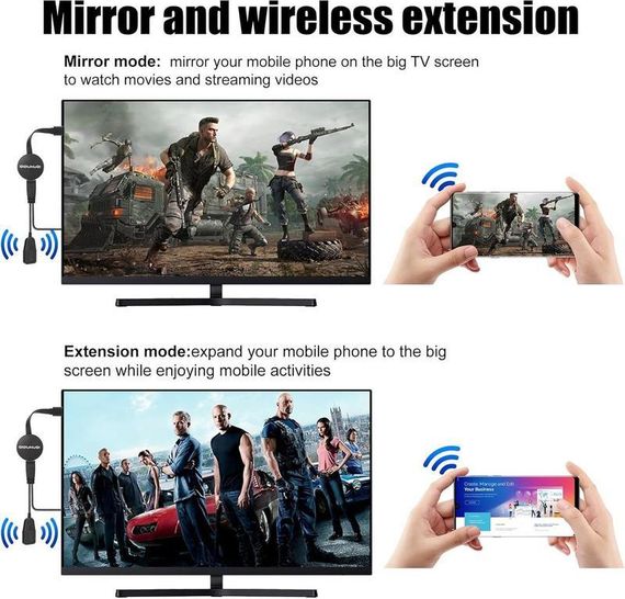Беспроводной мультимедийный WIFI HDMI адаптер медиаплеер Mirascreen Mirroring Chromecast | Зображення 2