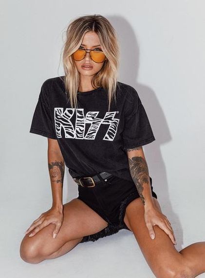 Футболка женская с принтом повседневная XL Черная