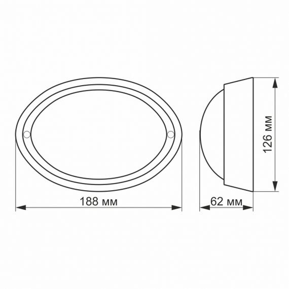 LED світильник IP65 овальний VIDEX 12W 5000K білий сенсорний | Зображення 4