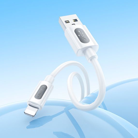 Дата кабель Borofone BX114 Structure USB to Lightning 2.4A (1m) White | Зображення 3