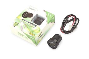 Цифровий вольтметр DC 12 V (врізний, круглий, синій) YOUYOU