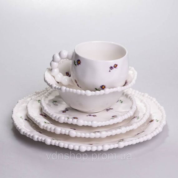 Столовий набір посуду тарілок і чашок 32 предмети на 6 персон Pearl порцеляновий YY78-4A | Зображення 3