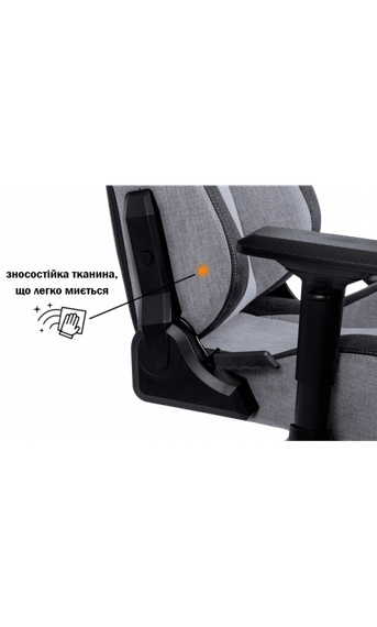 Кресло геймерское GT RACER X-8005 Light GrayBlack Suede | Зображення 4