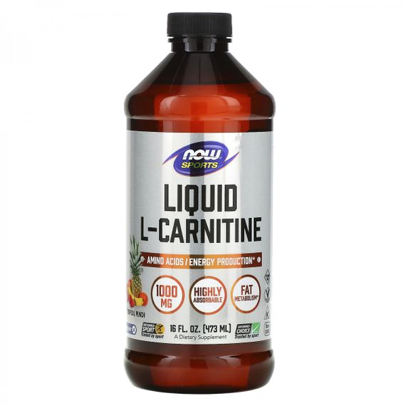 Карнитин NOW Foods L-Carnitine Liquid 1000 mg 473 ml /31 servings/ Tropical Punch