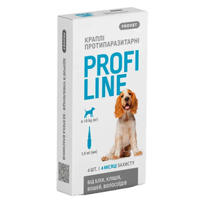 Краплі на холку Provet Profiline для котів от 4 до 10кг, 4 мл