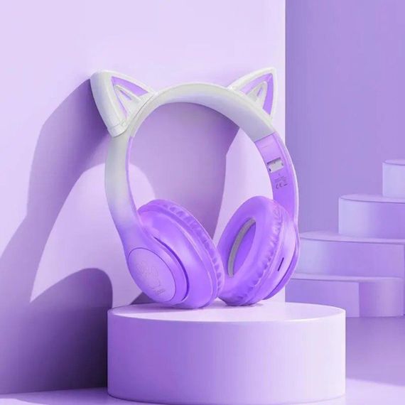 Беспроводные наушники HOCO W42 Cat ears BT headphones Purple Grape | Зображення 1