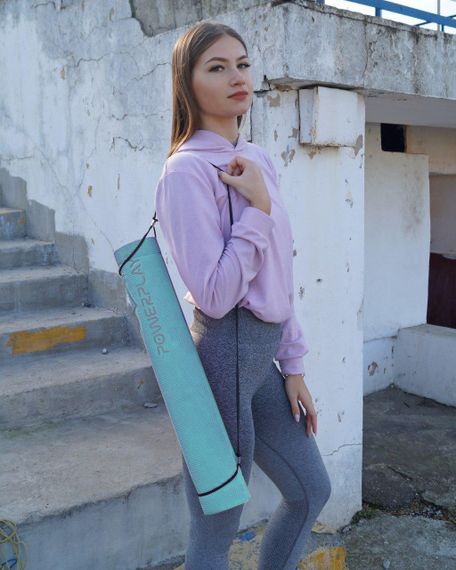 Килимок для йоги та фітнесу PowerPlay 4010 PVC Yoga Mat Зелений (173x61x0.6) | Зображення 9