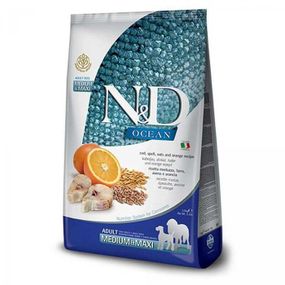 Farmina N&D Low Grain Ocean Cod&Orange Adult Medium & Maxi низкозерновий сухий корм з тріскою та апельсином для