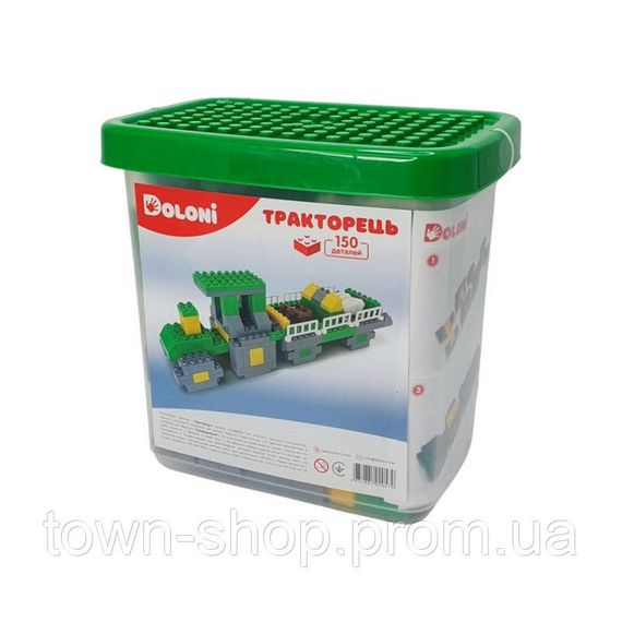 Конструктор "Трактор" 013888/04 в пластиковом боксе, 150 деталей | Зображення 1