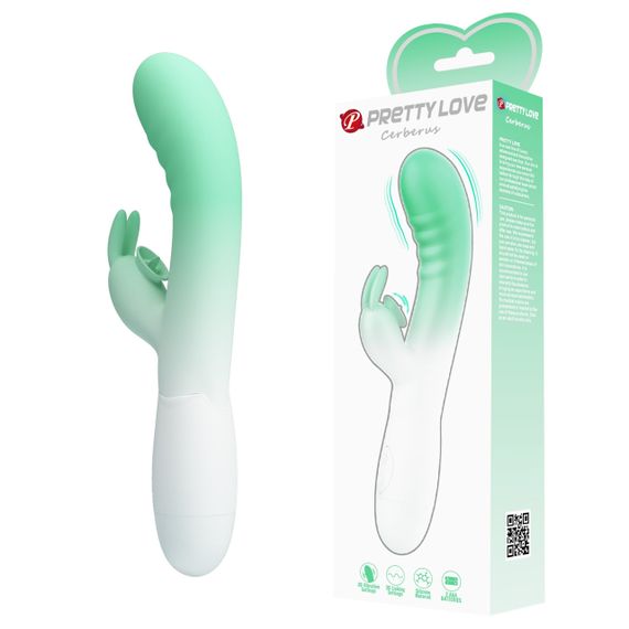Вібромасажер серії Pretty Love - CERBERUS Rabbit Vibrator Light green, BI-014795-A1B sexstyle
