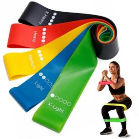 Набір фітнес резинок для тренувань 5 шт / Еластичні резинки для спорту з чохлом / Еспандери