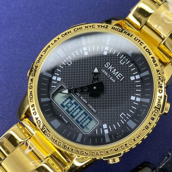 Чоловічий годинник Skmei 1898GDWT Gold-White | Зображення 4