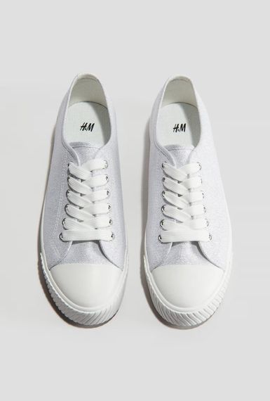 Дитячі кеди для дівчинки H&M 37 Сріблястий (25062602B) | Зображення 1