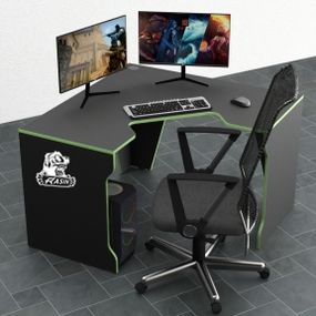 Стол компьютерный Comfy-Home Rasin RS-7 черный черныйзеленый