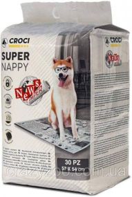 Пелюшки для собак Croci Super Nappy принт газета 30 шт 57x54 C6028720