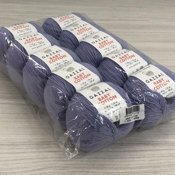 Пряжа Gazzal – Baby Cotton колір 3420 Бузковий | Зображення 3
