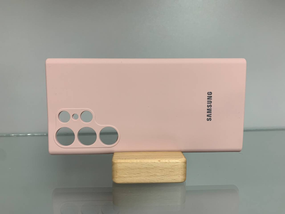 Samsung Galaxy S23 Ultra | Протиударний чохол з логотипом | Soft Touch | пудровий