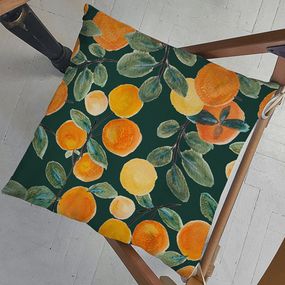 Подушка на стул с завязками Цитрусовые 40x40x4 см (PZ_23NG012)