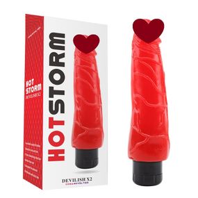 Вібратор реалістичний на батарейках Chisa Hotstorm Devilish X2, червоний Sex Aura