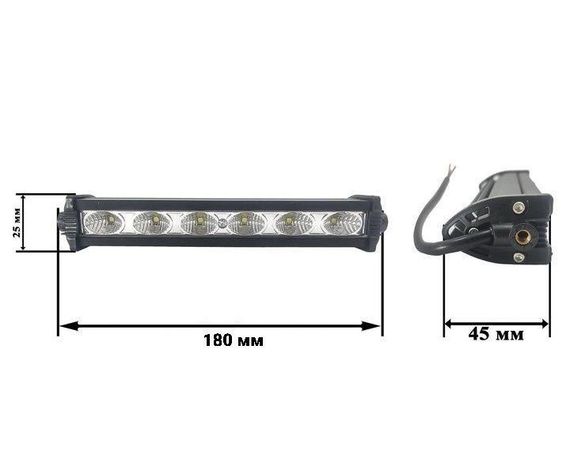 Світлодіодна фара AllLight E-18W однорядна 6chip OSRAM 3535 Flood 9-30V | Зображення 1